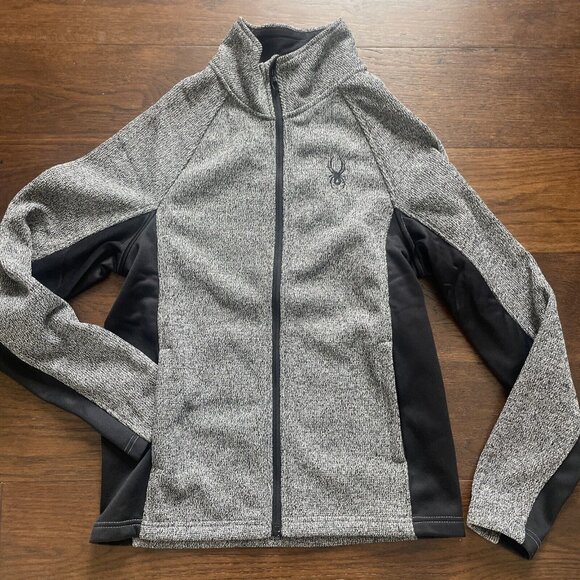 NWT Spyder Mens Core Sweater Mid-Weight Charcoal Heather Full Zip Jacket Small - Picture 1 of 4